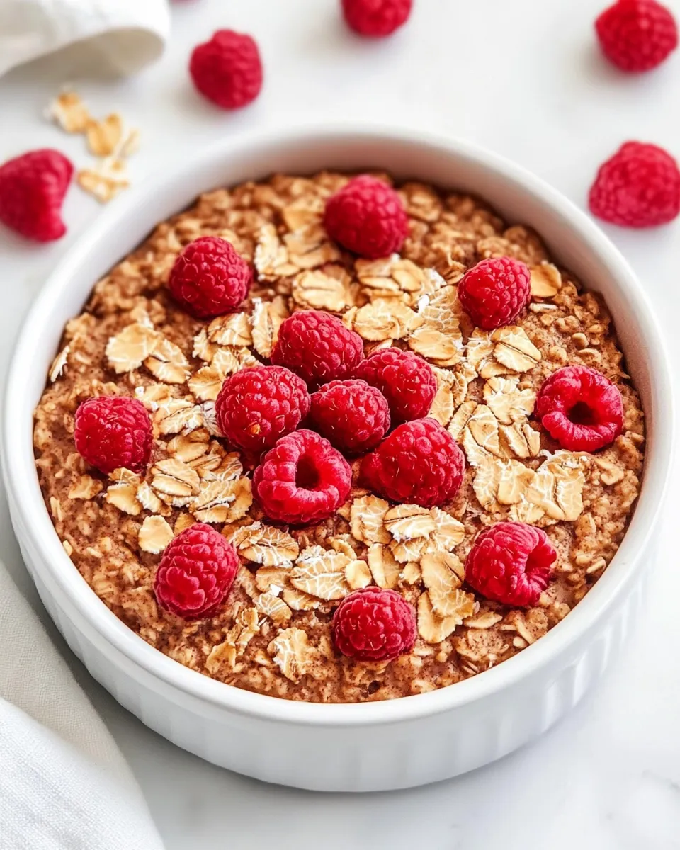 Homemade Baked Raspberry Oatmeal photo