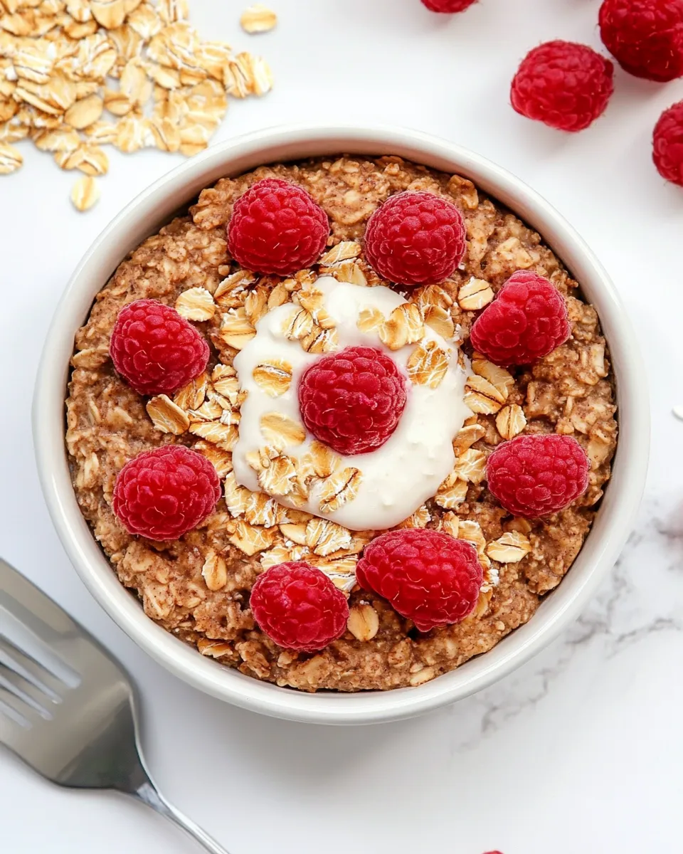 Delicious Baked Raspberry Oatmeal shot