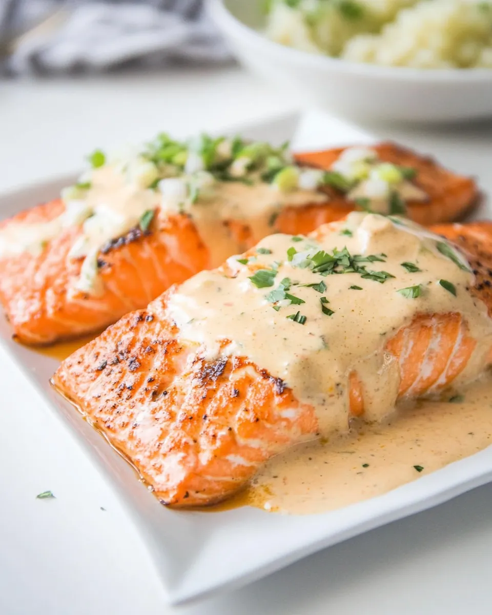 Easy Baked Salmon with Creamy Coconut Ginger Sauce photo