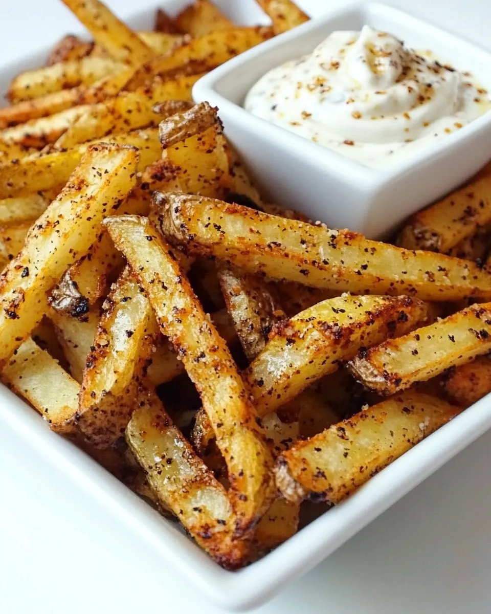 Savory Baked Seasoned Fries with Skinny Garlic Aioli dish photo