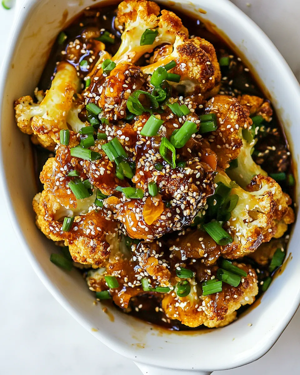 Classic Baked Sesame Orange Cauliflower. picture