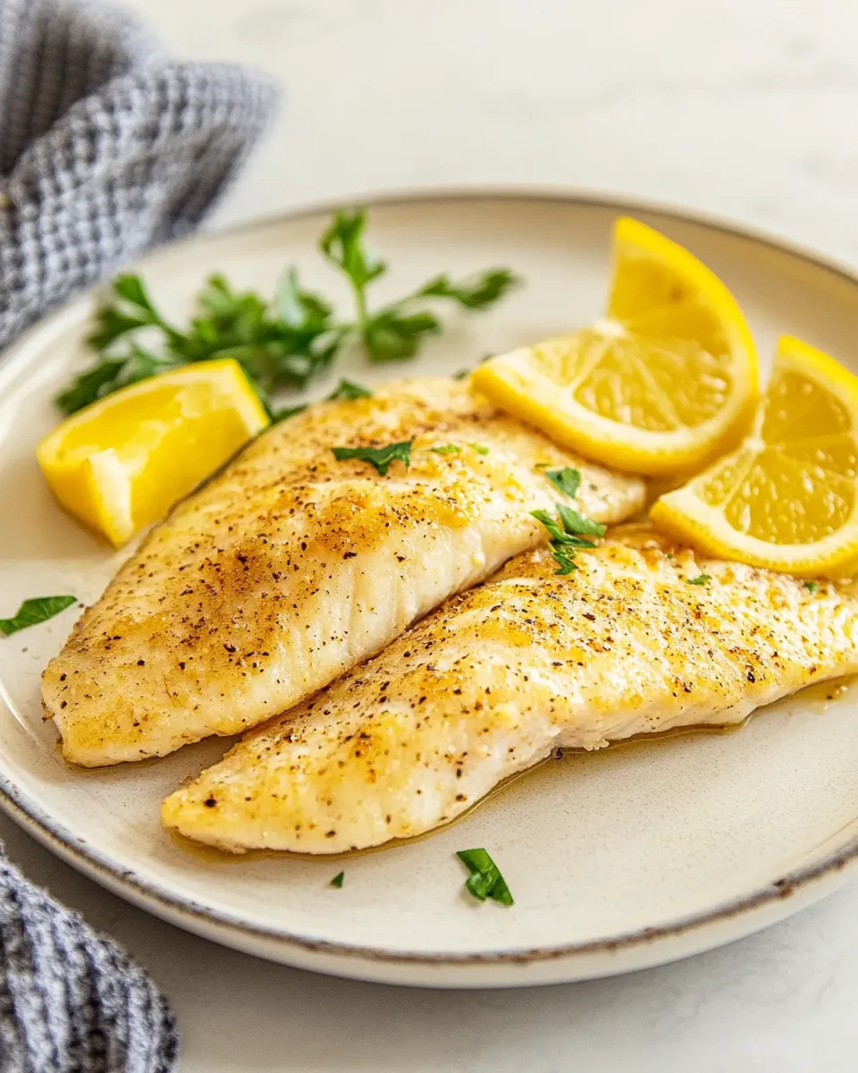 Delicious Baked Tilapia food shot