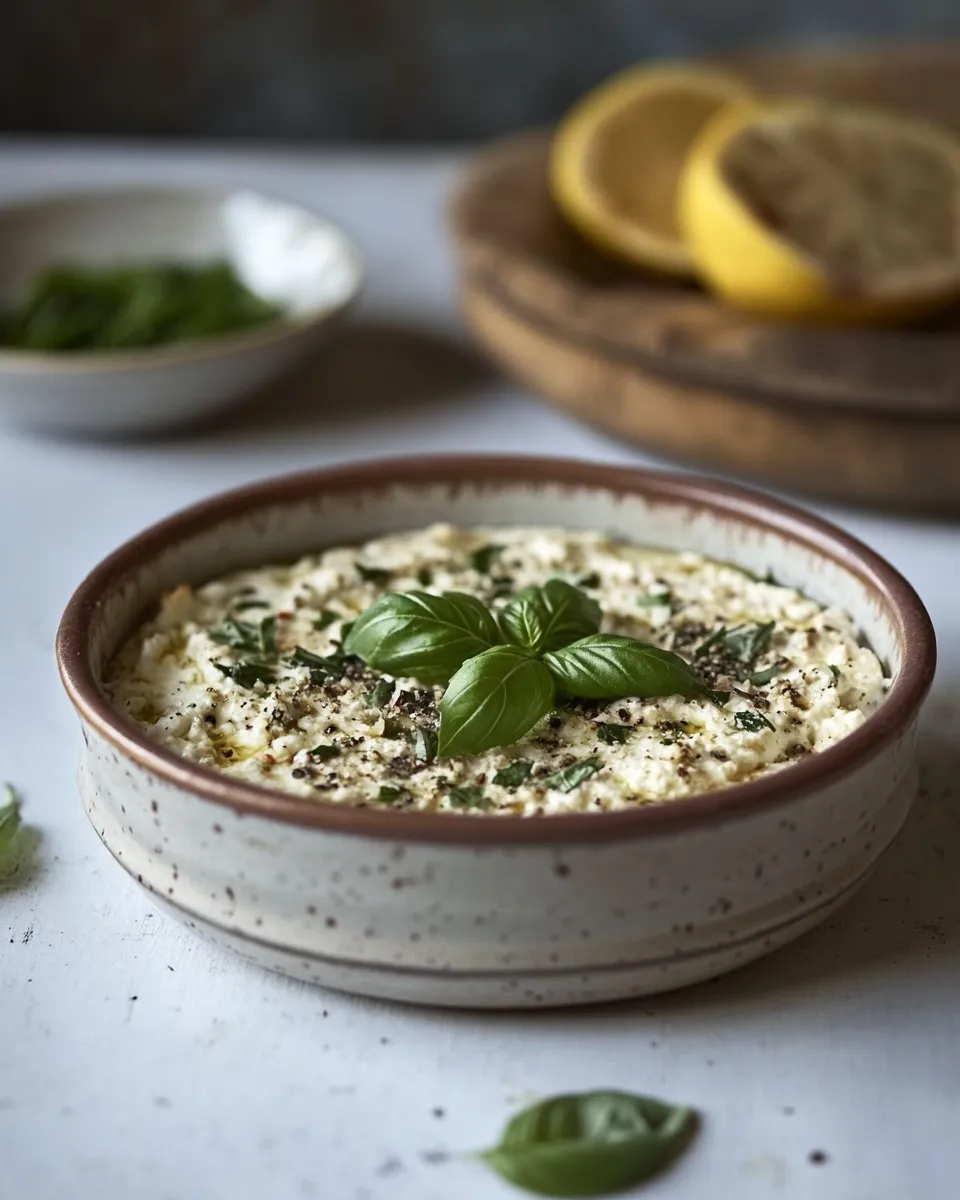 Easy Baked ricotta with basil, chilli and lemon photo