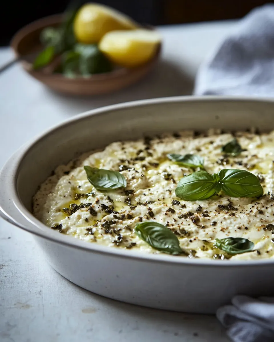 Delicious Baked ricotta with basil, chilli and lemon image