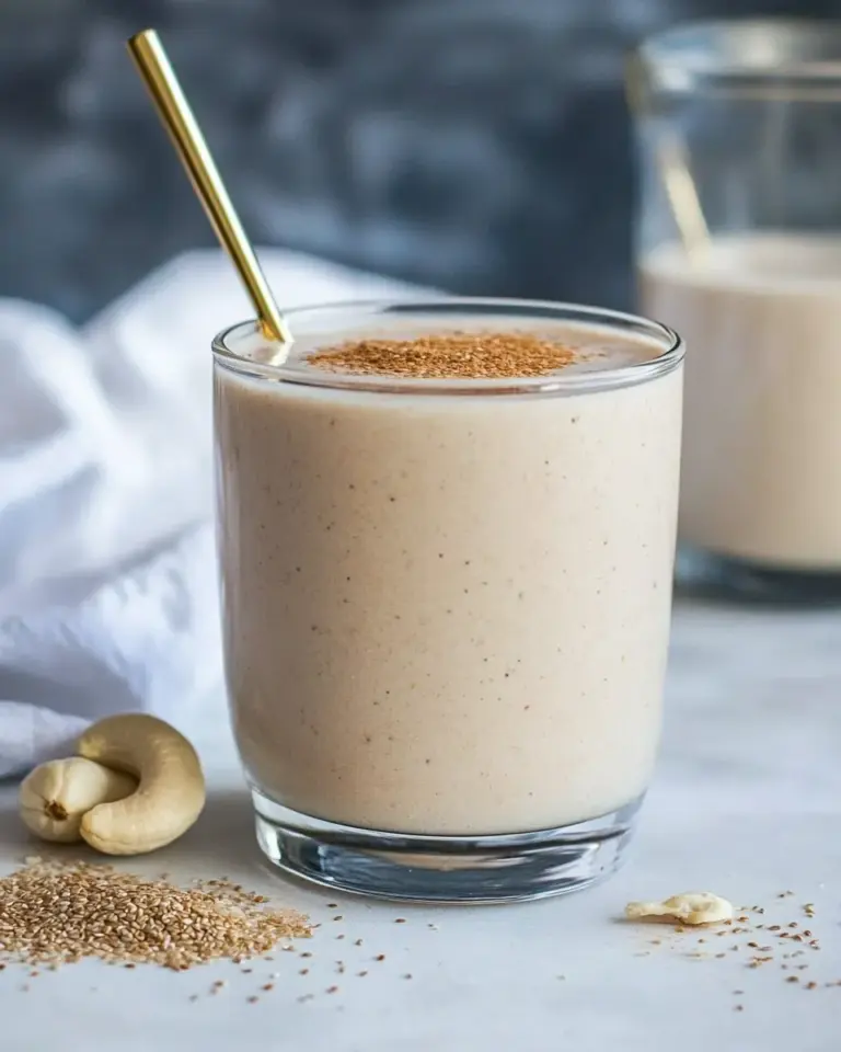 Homemade Banana-Cashew-Flaxseed Smoothie photo