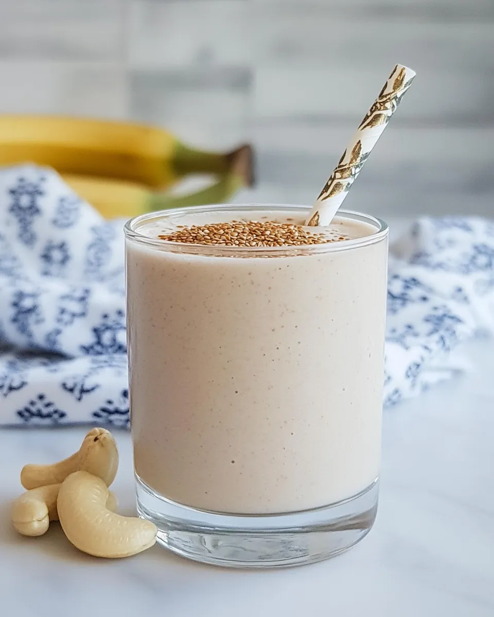 Quick Banana-Cashew-Flaxseed Smoothie recipe photo