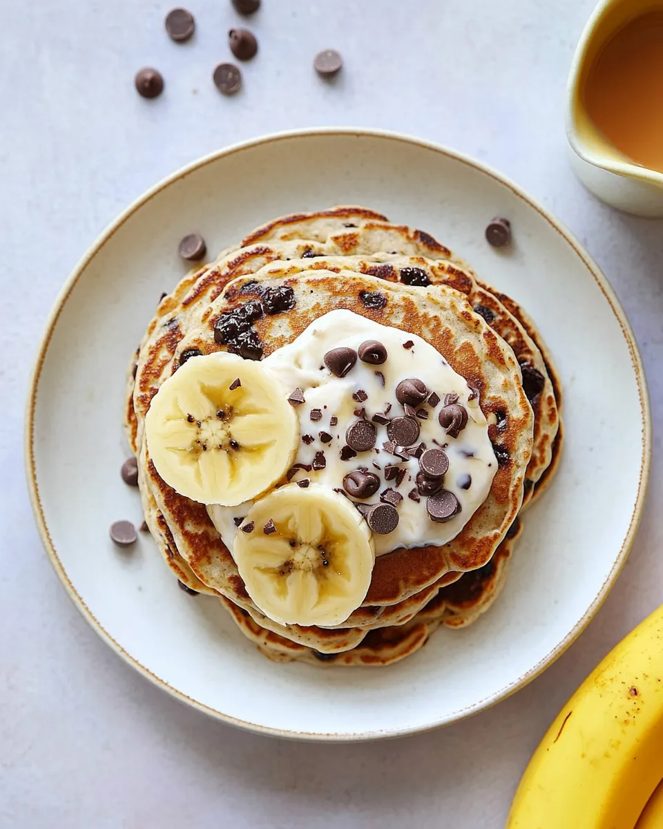 Homemade Banana-Chocolate Chip Pancakes photo
