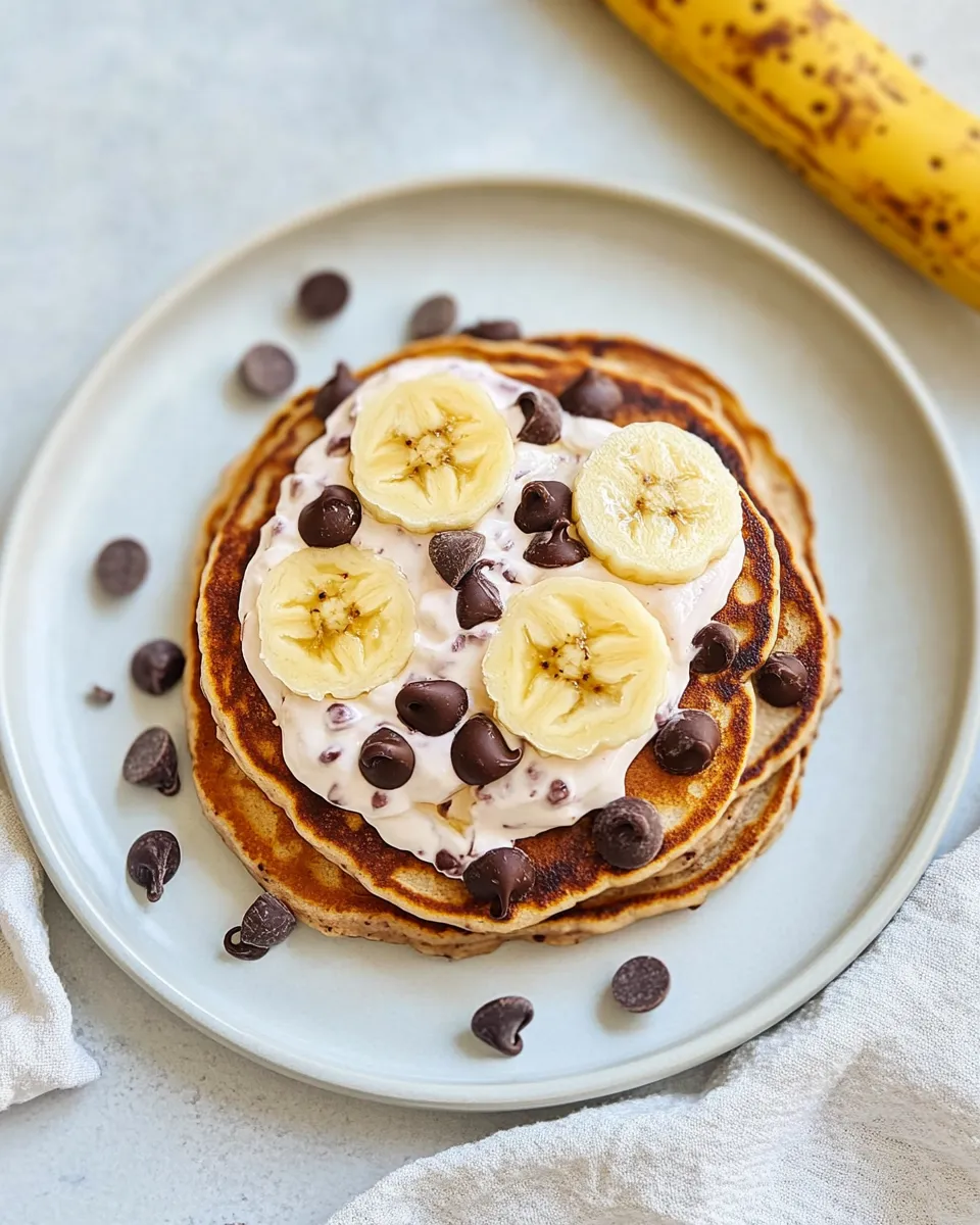 Delicious Banana-Chocolate Chip Pancakes shot