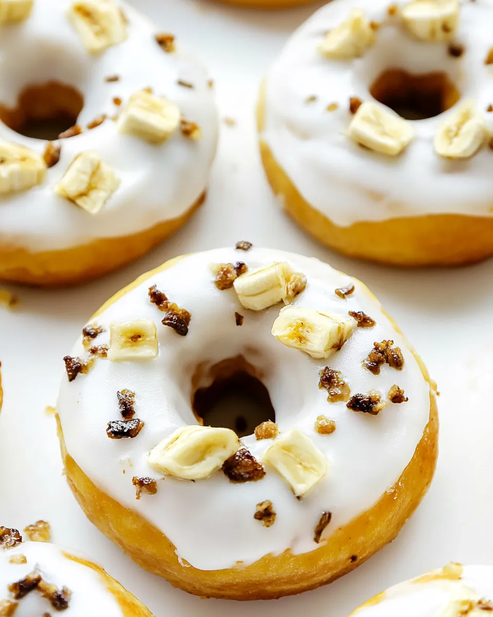 Easy Banana Bread Donuts with Cream Cheese Frosting shot