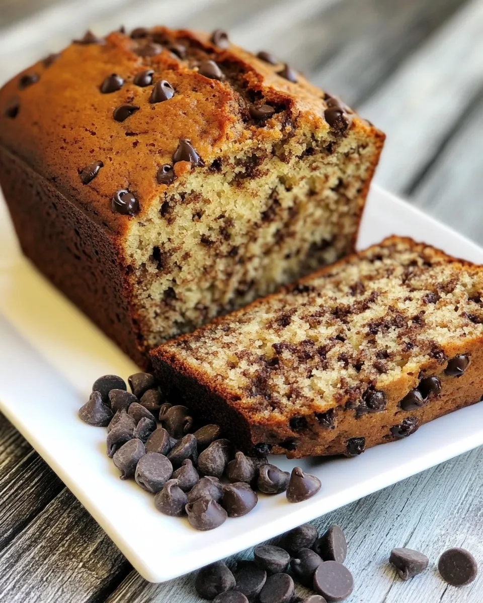 Delicious Banana Chocolate Chip Bread shot