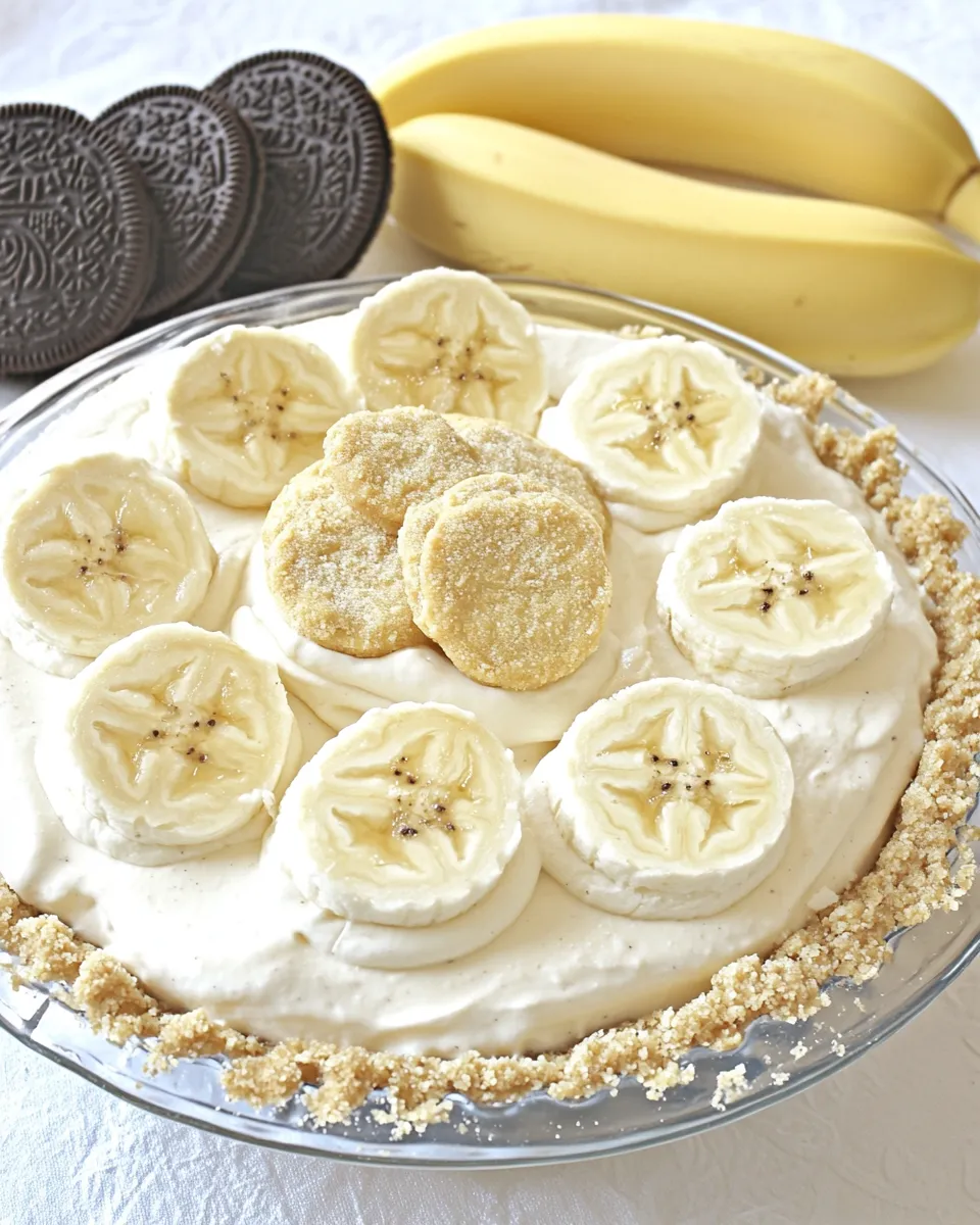 Homemade Banana Cream Pie with Golden Oreo Crust photo