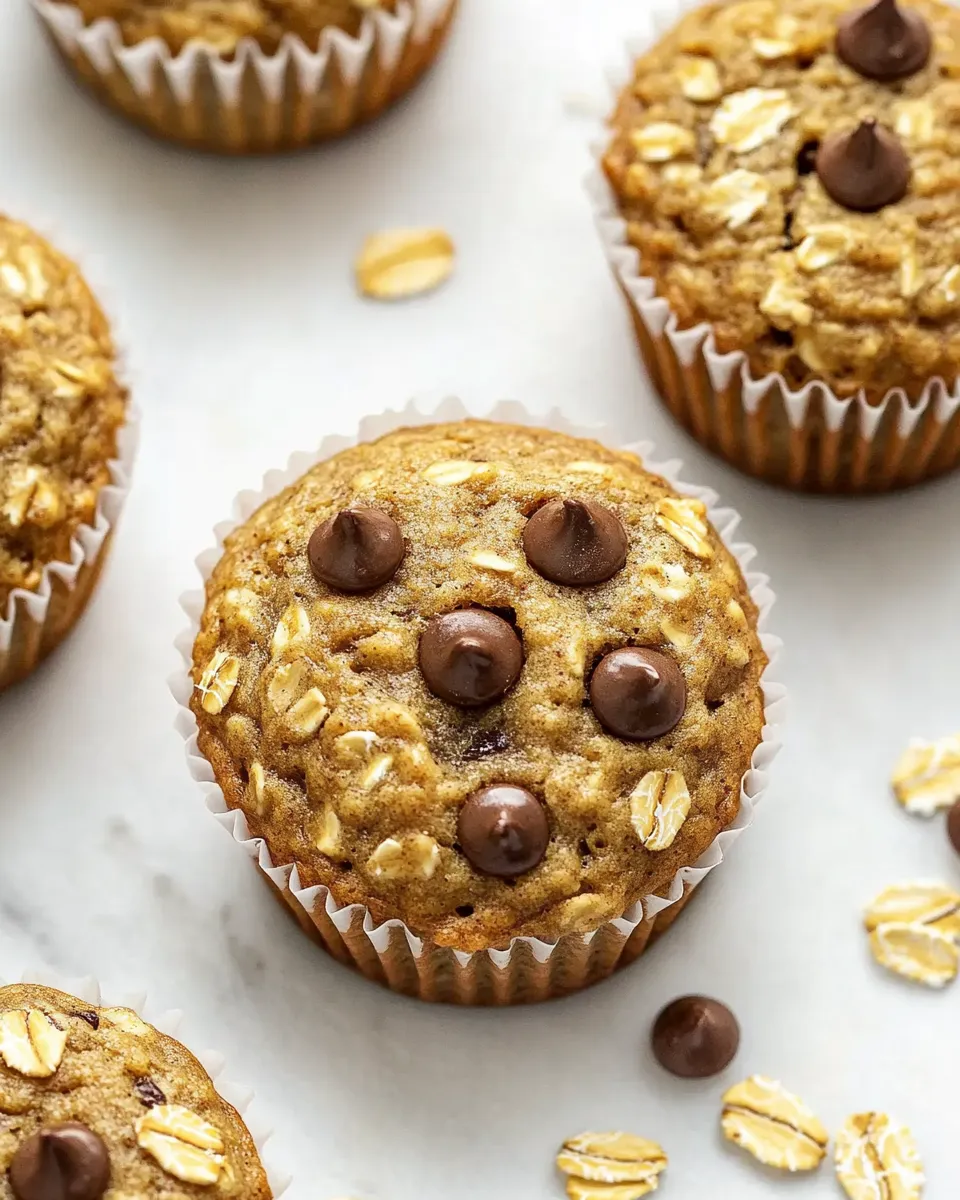 Healthy Banana Oat Muffins (No Added Sugar!) food shot