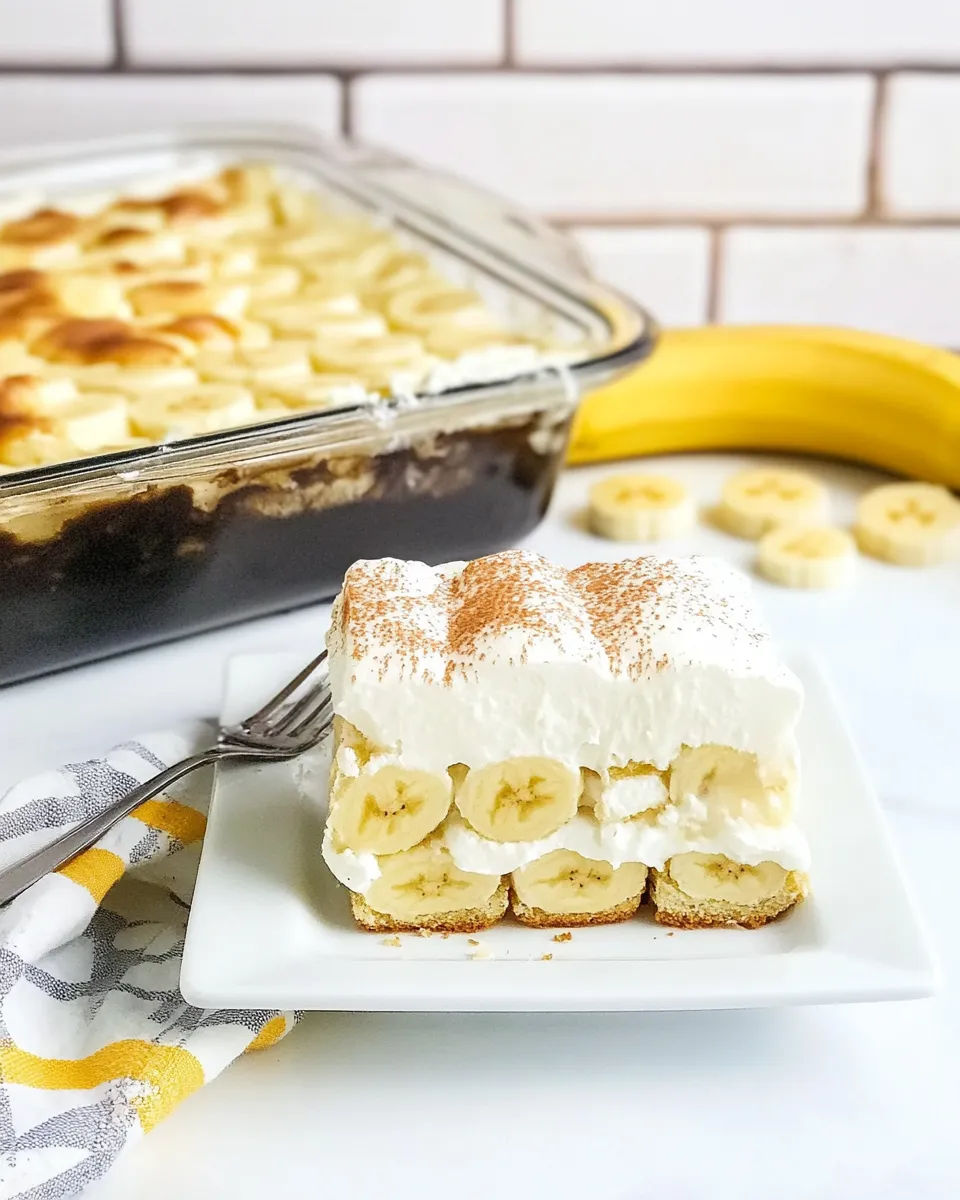 Easy Banana Pudding Eclair Cake shot