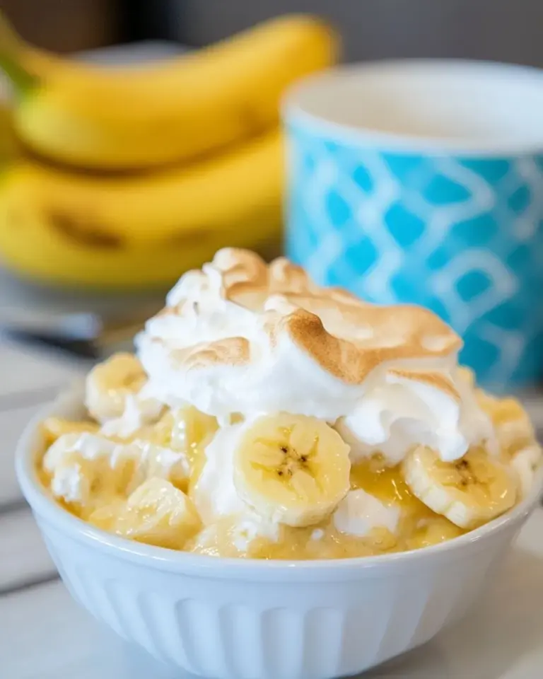 Homemade Banana Pudding with Meringue photo