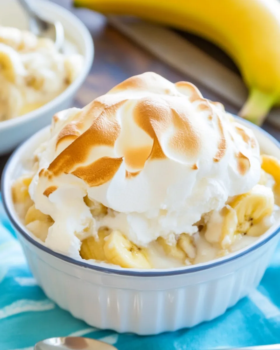 Delicious Banana Pudding with Meringue shot