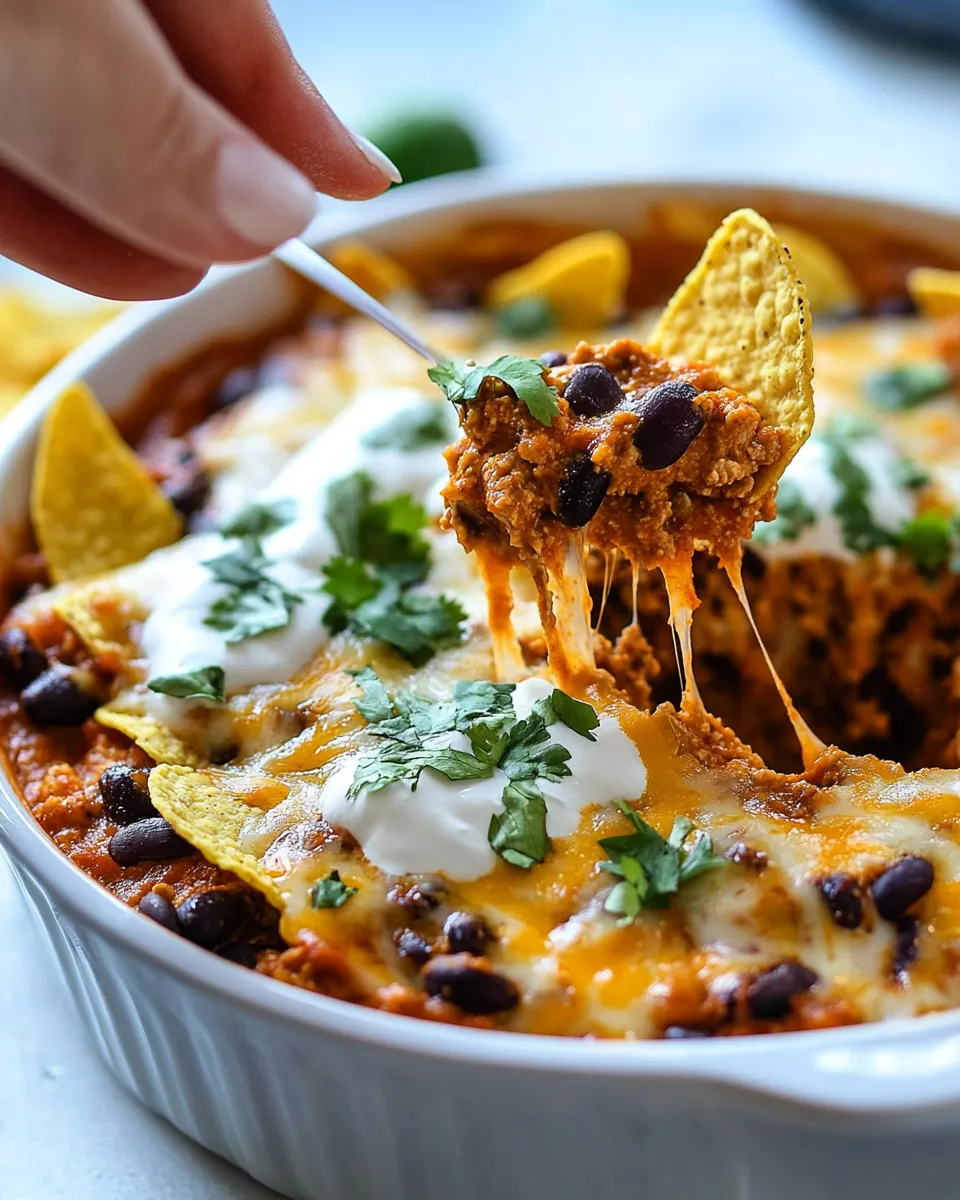 Delicious Beef Enchilada Dip shot