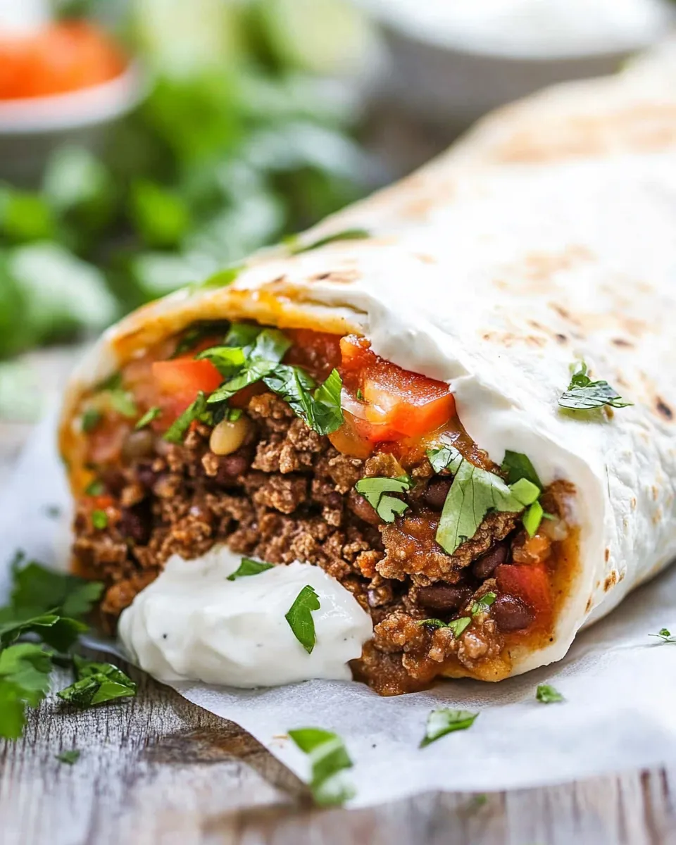 Delicious Beef and Bean Burritos Recipe dish photo