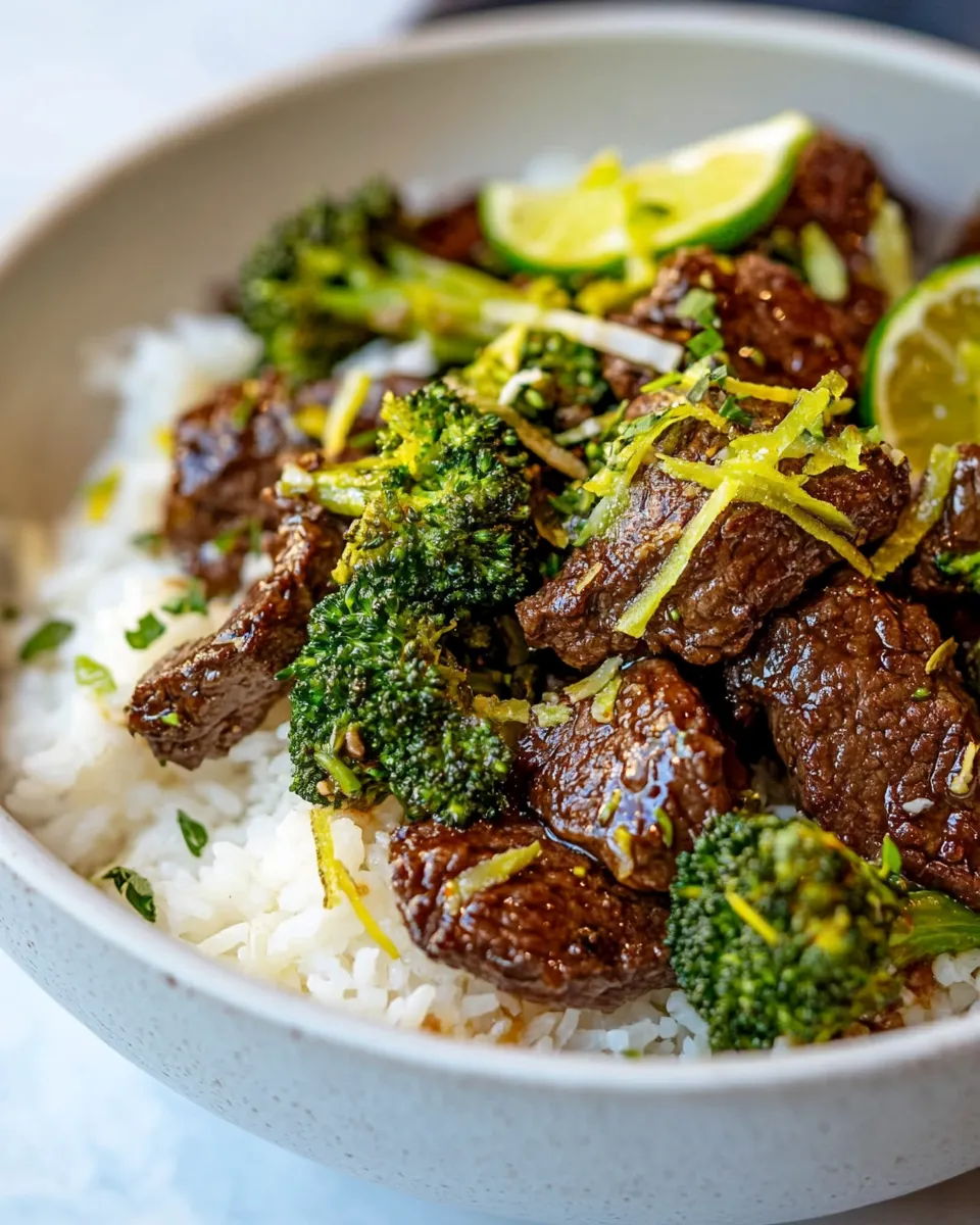 Delicious Beef and Broccoli with Coconut Lime Rice image