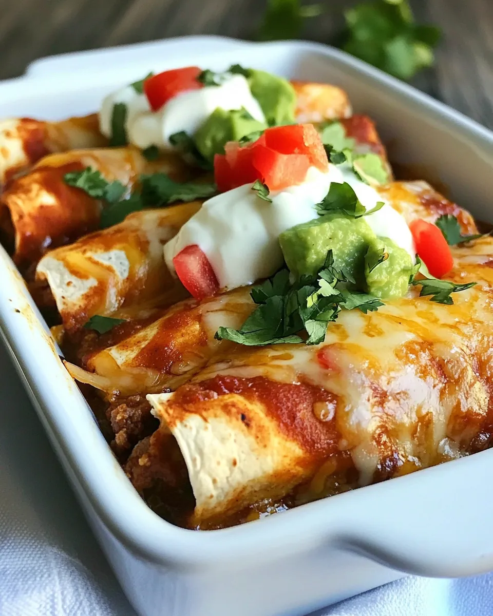 Easy Beef and Cheese Enchiladas recipe photo