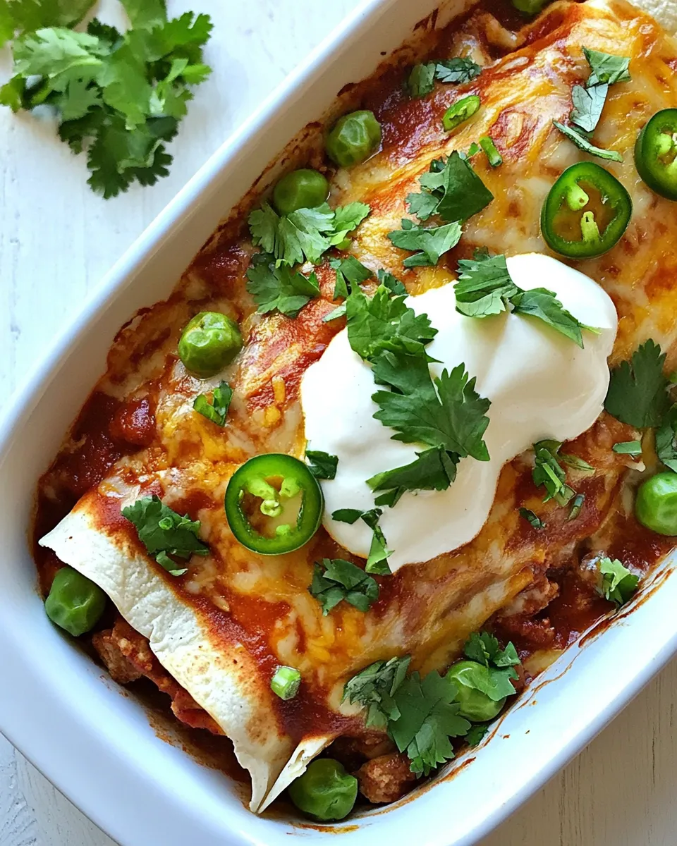 Delicious Beef and Cheese Enchiladas shot