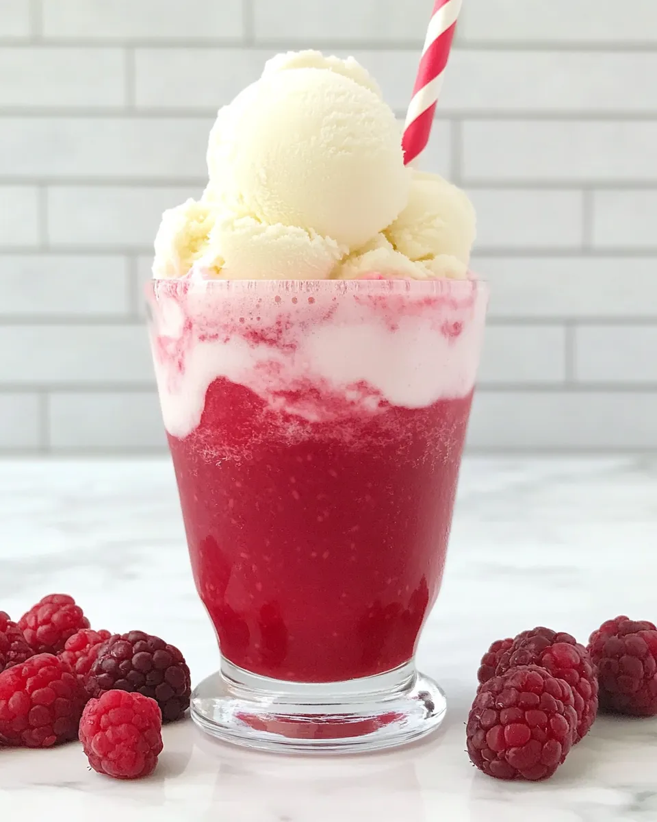 Homemade Berry Vanilla Ice Cream Float photo