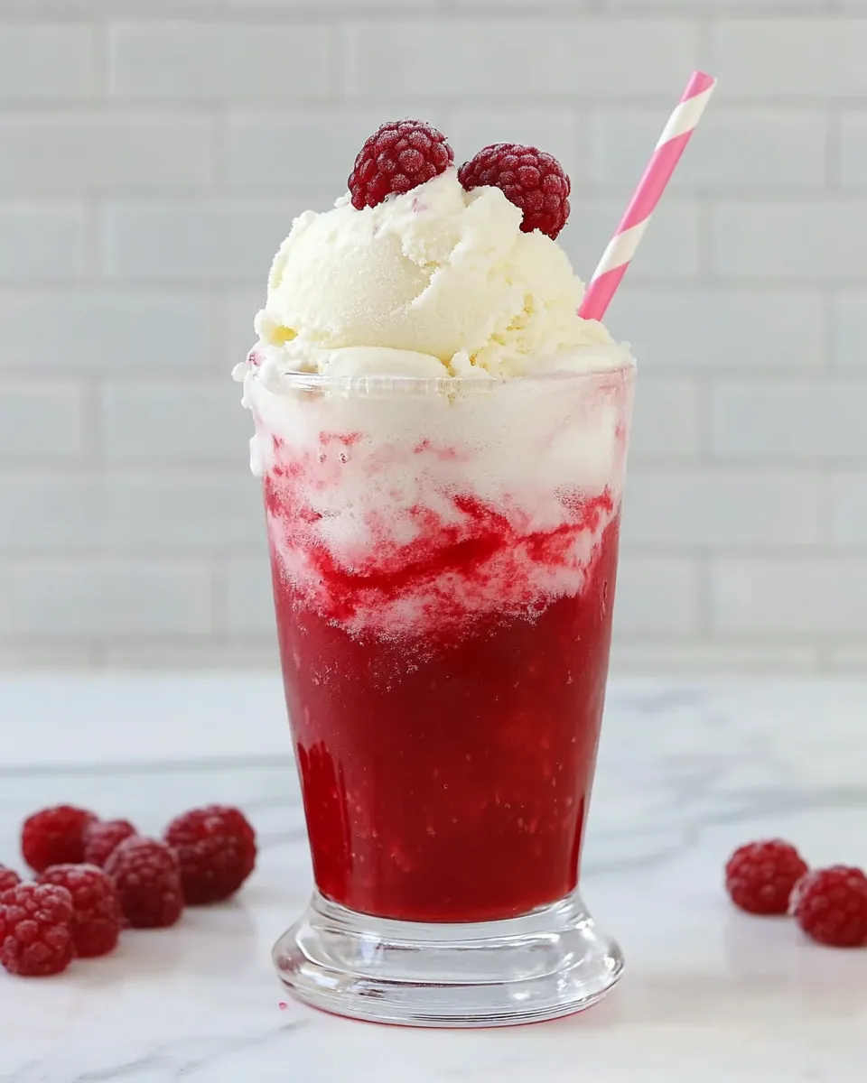 Delicious Berry Vanilla Ice Cream Float shot