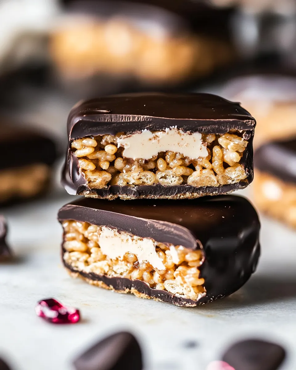 Delicious Best Chocolate Covered Peanut Butter Rice Crispy Treats. image