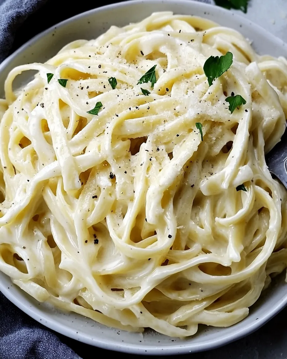 Easy Best Homemade Alfredo Sauce Recipe shot