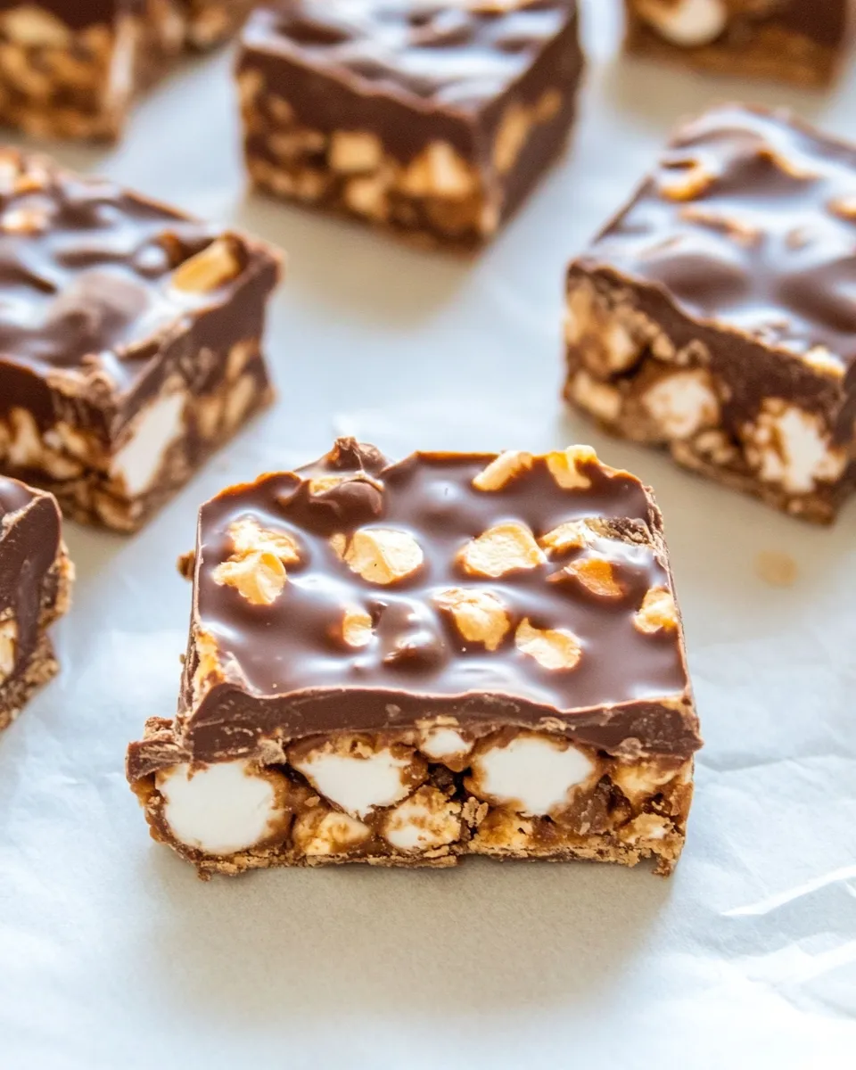 Homemade Biscoff Marshmallow Chocolate Bars photo
