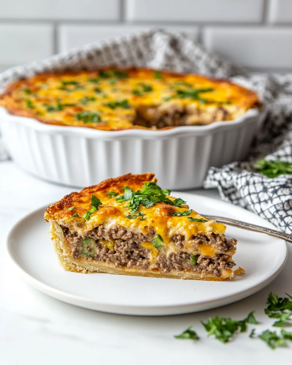 Classic Bisquick Impossible Cheeseburger Pie dish photo
