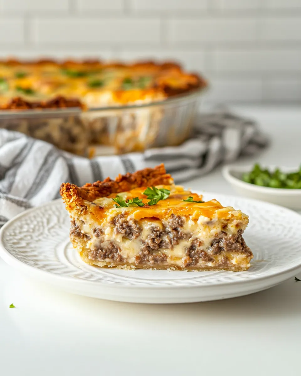 Quick Bisquick Impossible Cheeseburger Pie shot