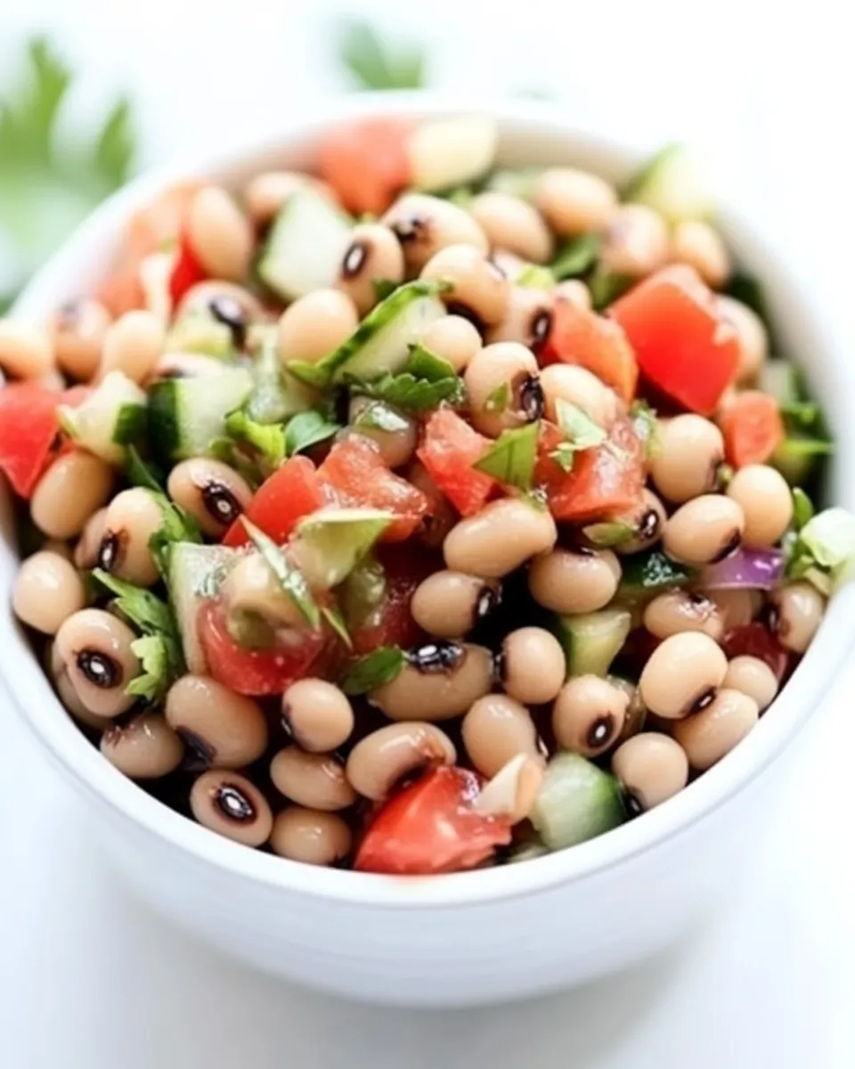 Delicious Black-Eyed Pea Salad (Easy!) food shot