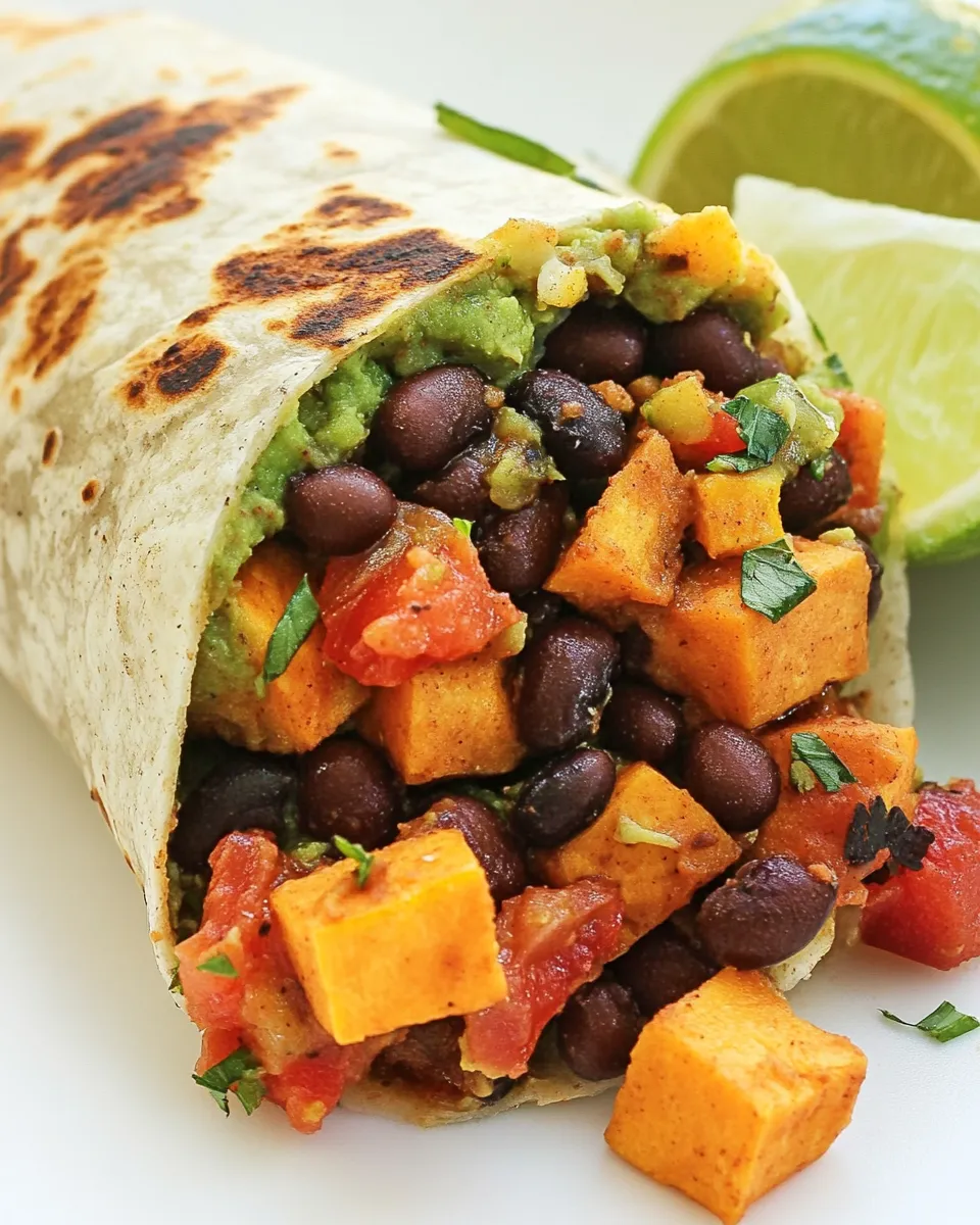 Quick Black Bean and Sweet Potato Wrap recipe photo