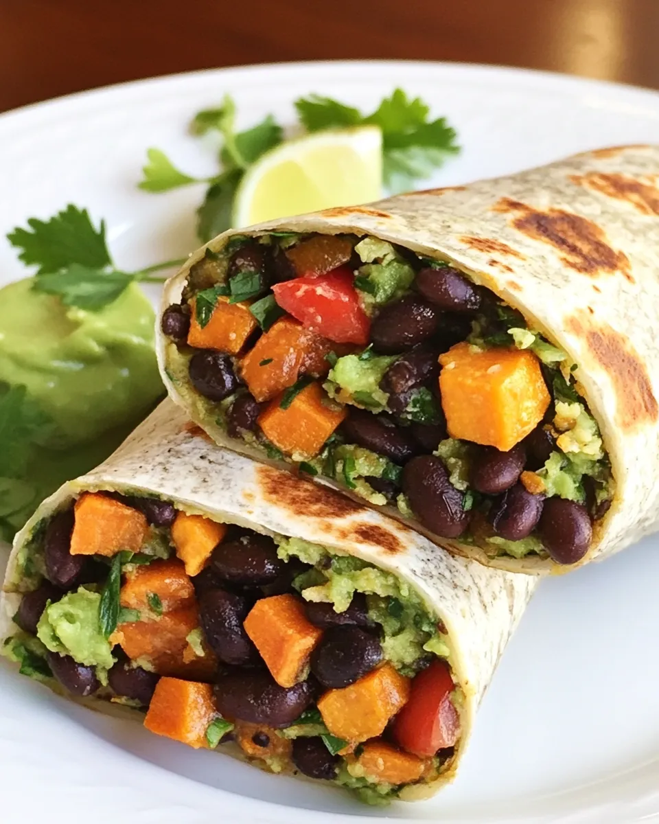 Tasty Black Bean and Sweet Potato Wrap shot