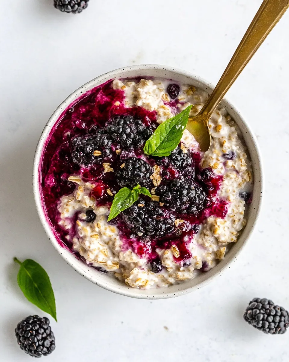 Best Blackberry Chip Overnight Oats. photo