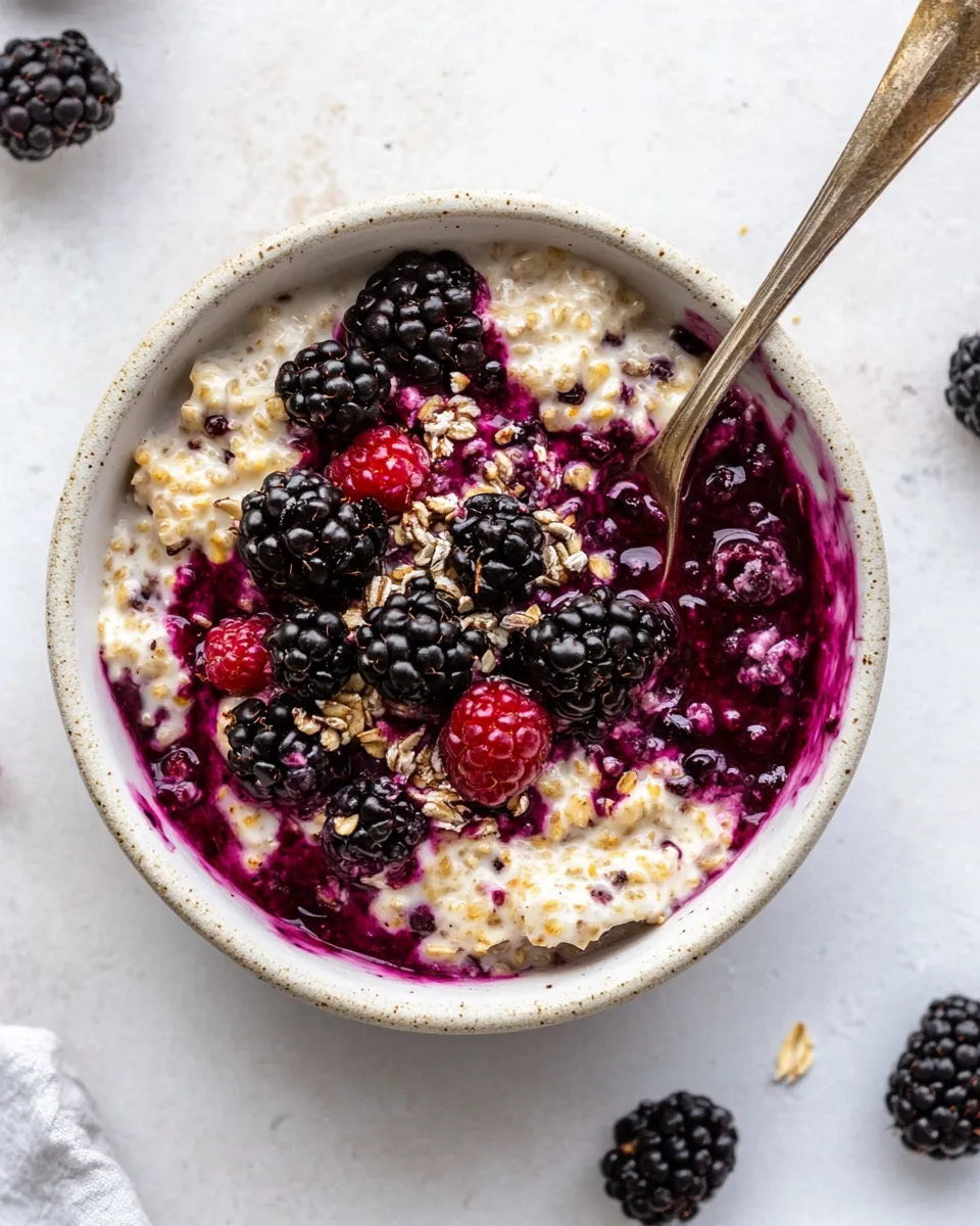 Savory Blackberry Chip Overnight Oats. picture