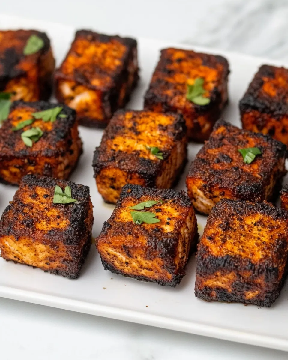 Delicious Blackened Air Fryer Salmon Bites image
