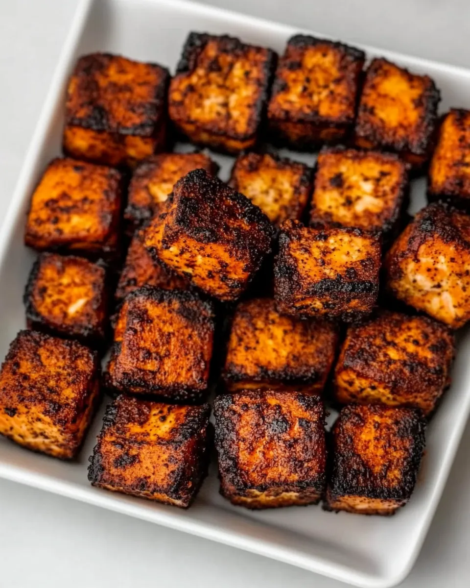 Healthy Blackened Air Fryer Salmon Bites recipe photo