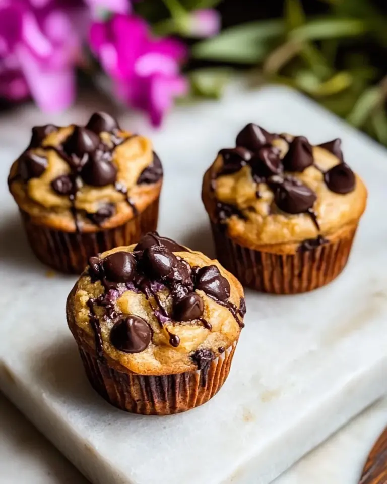 Best Blender Cottage Cheese Chocolate Chip Peanut Butter Banana Muffins. food shot