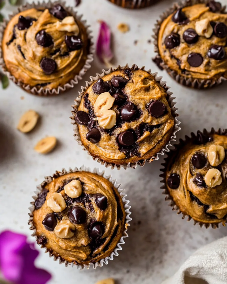Simple Blender Cottage Cheese Chocolate Chip Peanut Butter Banana Muffins. recipe photo