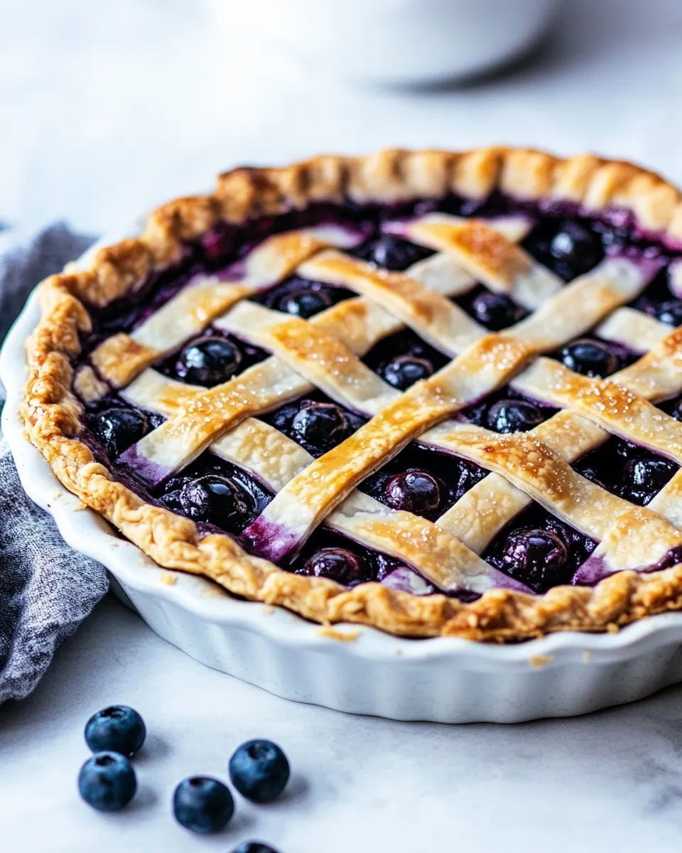 Delicious Blueberry Lattice Pie shot