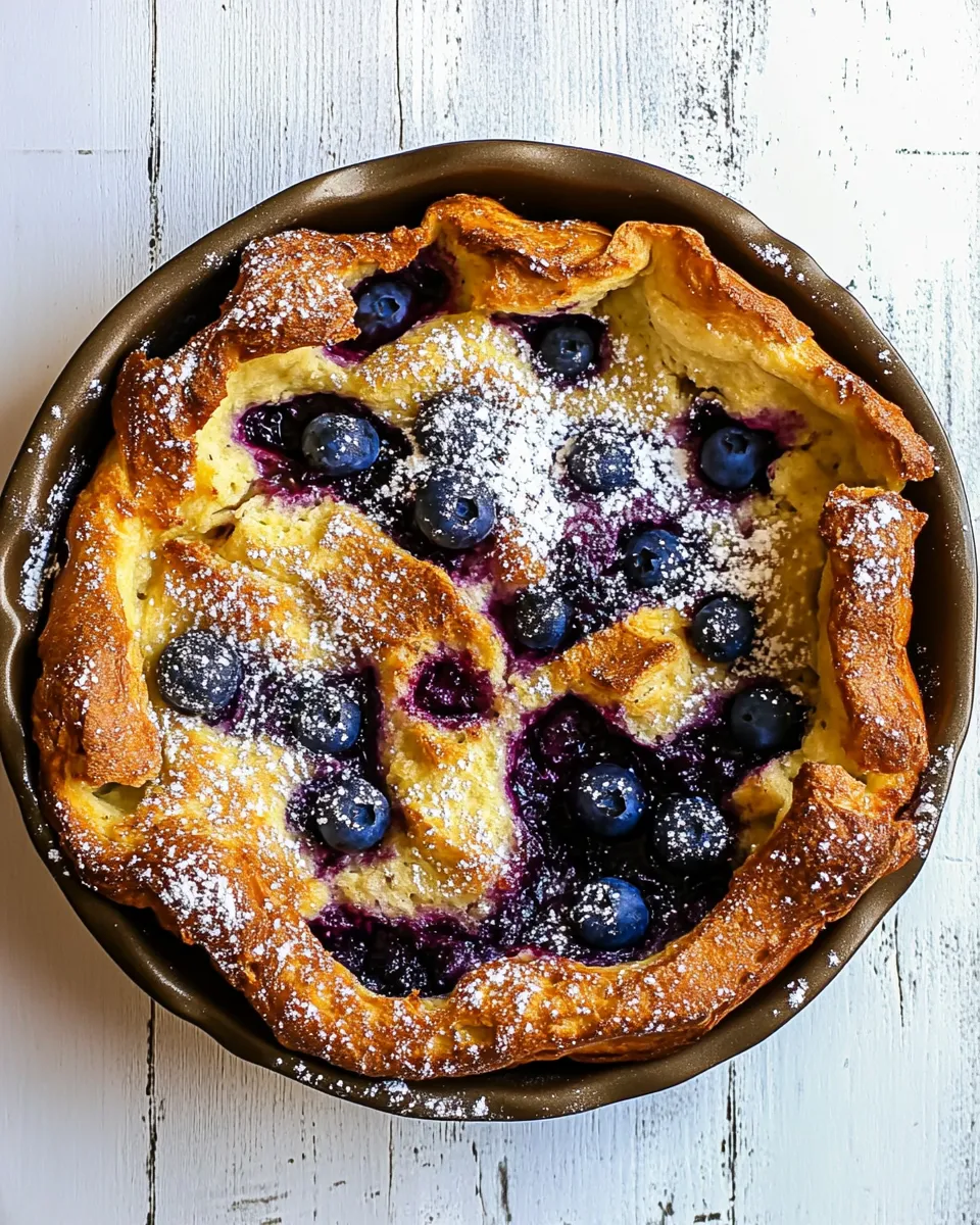 Quick Blueberry Lemon Dutch Baby. dish image
