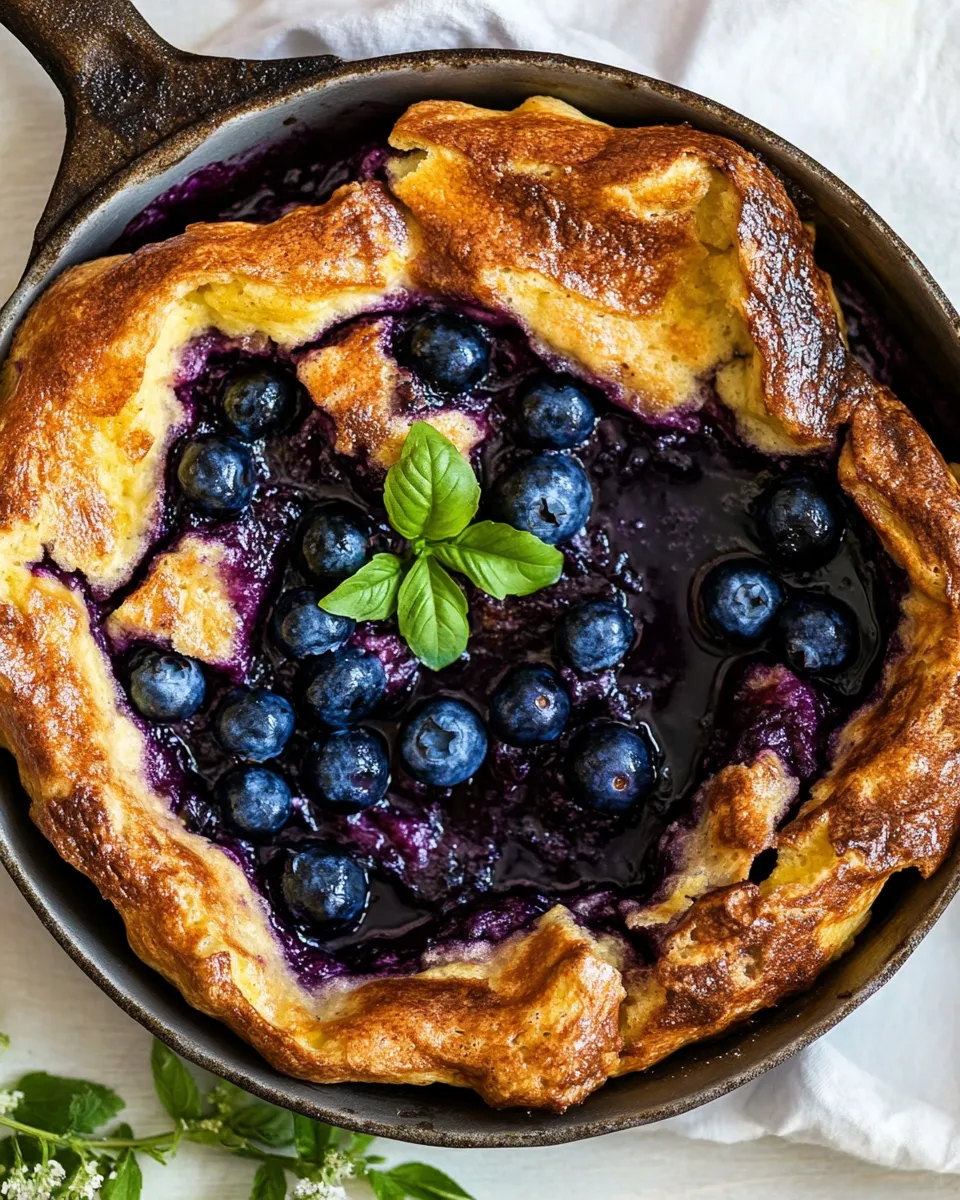 Simple Blueberry Lemon Dutch Baby. recipe photo