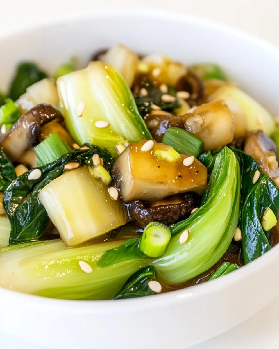 Easy Bok Choy and Shiitake Mushrooms in Garlic Sauce photo