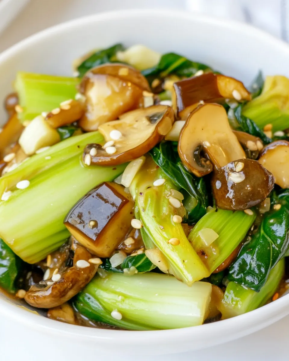 Healthy Bok Choy and Shiitake Mushrooms in Garlic Sauce recipe photo