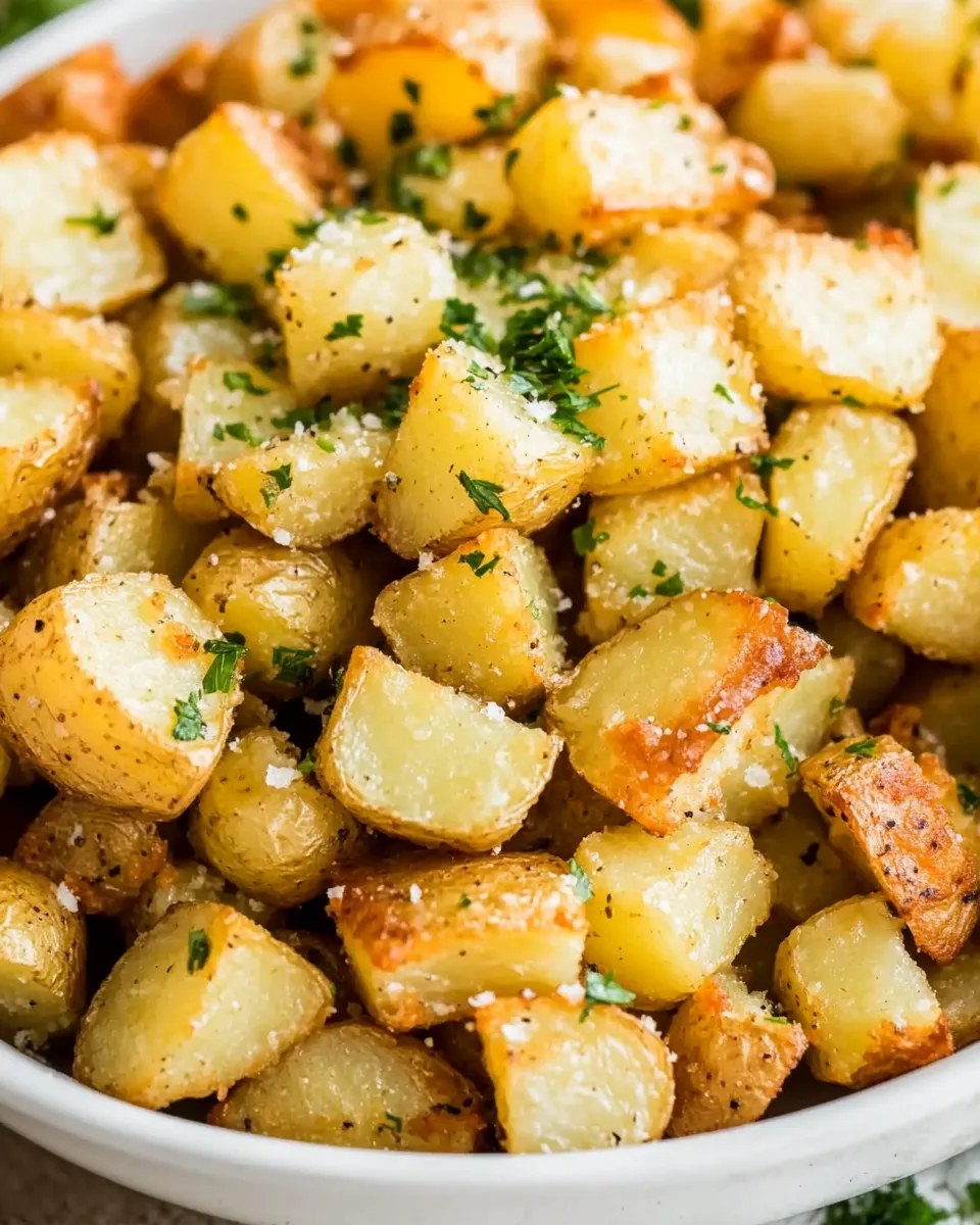 Delicious Brabant Potatoes (Crispy Garlic Butter Potatoes) shot