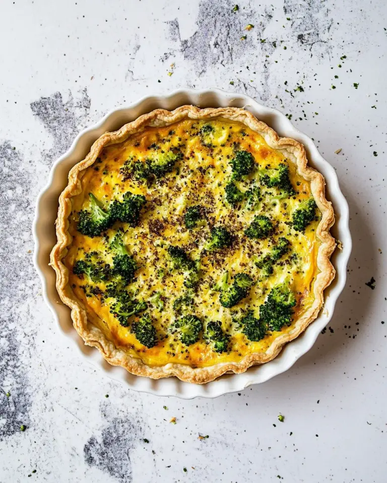 Homemade Broccoli-Cheddar Quiche photo