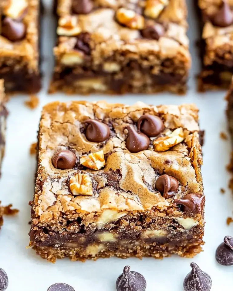Homemade Brown Butter Walnut Chocolate Chip Blondies photo