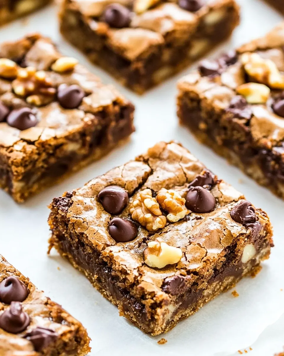 Delicious Brown Butter Walnut Chocolate Chip Blondies image