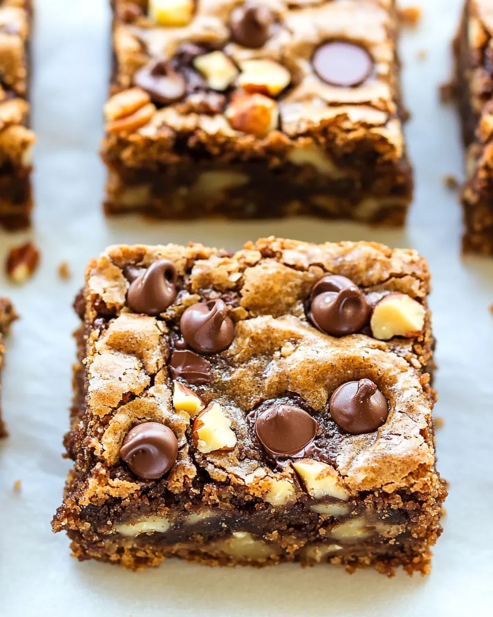 Easy Brown Butter Walnut Chocolate Chip Blondies recipe photo